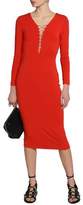 Thumbnail for your product : Alexander Wang T By Lace-Up Stretch-Modal Jersey Midi Dress