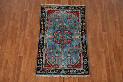 Bungalow Rose Blue Traditional Indian Accent Rug 3x5