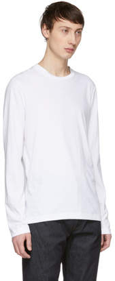 Helmut Lang White Overlay Logo Long Sleeve T-Shirt