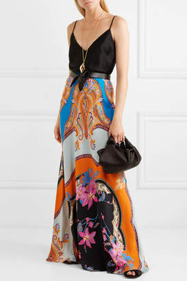 Etro Floral-print Satin Maxi Skirt