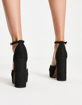 Thumbnail for your product : ASOS DESIGN Priority platform high block heeled shoes in black