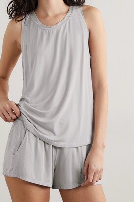 Eberjey Finley Stretch-jersey Pajama Set - Light gray