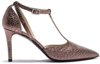 Bruno Magli M By Malena Snake Embossed Leather T-Strap Pump