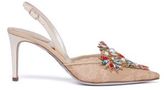 Thumbnail for your product : Rene Caovilla Crystal-Embellished Lace Slingbacks