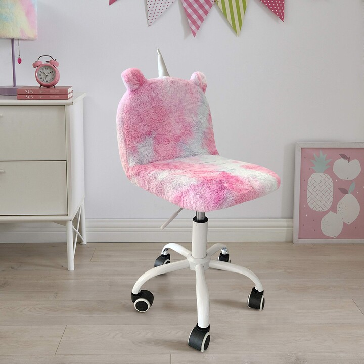 Heritage Kids Kids Faux Fur Rolling Desk Chair