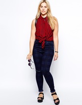 Thumbnail for your product : ASOS CURVE Ridley Ankle Grazer Jeans In Tartan Print