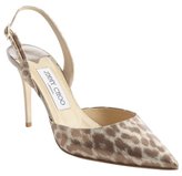 Thumbnail for your product : Jimmy Choo gold leather cheetah print 'Tilly' slingback pumps