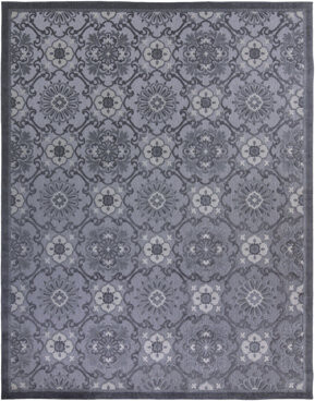Gertmenian Kalari Azra Gray Multicolored Floral Tile Polypropylene High Low Flatweave Indoor/ Outdoor All Weather Area Rug