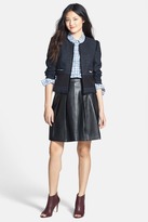 Thumbnail for your product : Halogen Pleat Leather Skirt