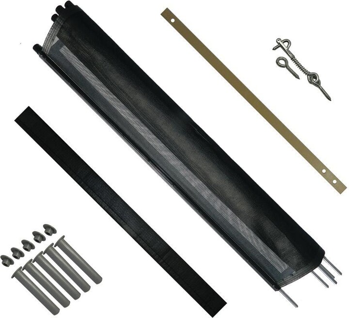 PoolfenceDIY 4 ft. H x 12 ft. W Pool Fence DIY Section in Black with 5 Poles Featuring a Steel Pin at the Base for a 1/2 in. Hole