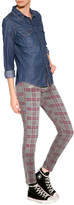 Thumbnail for your product : Current/Elliott Cotton Jeans in Red Plaid Gr. 24