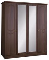 Thumbnail for your product : Consort Furniture Limited Devon Ready Assembled 4-door Mirrored Wardrobe