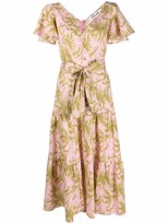 Thumbnail for your product : Diane von Furstenberg Foliage-Print Ruffled Midi Dress