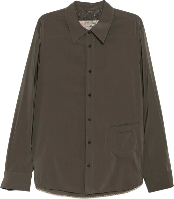 Ziggy Chen henley neck long sleeve T-shirt - ShopStyle