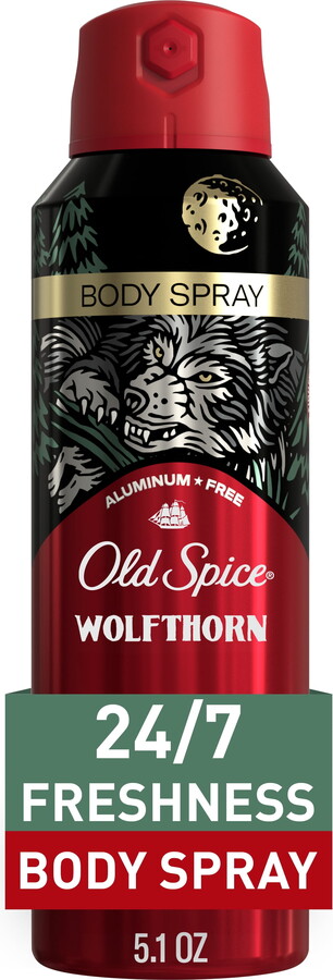 Old Spice Aluminum Free Body Spray for Men, Wolfthorn, 5.1 oz