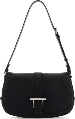 Alexander McQueen Black Leather Sling T-bar Crossbody Bag