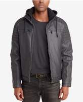 Thumbnail for your product : Sean John Men's Faux-Leather Hooded Moto Jacket, Created for Macy's