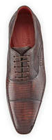 Thumbnail for your product : Magnanni Lizard Cap-Toe Oxford Shoe, Medium Brown