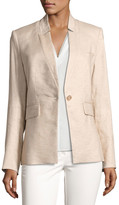 Thumbnail for your product : Veronica Beard Linen-Blend Up-Collar Jacket
