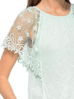 Thumbnail for your product : Bobeau Lace Flutter-Sleeve Top