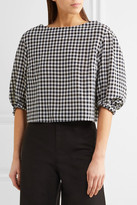 Thumbnail for your product : Sonia Rykiel Checked Wool-crepe Top - Black