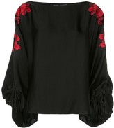 Thumbnail for your product : Natori Embroidered Sleeve Blouse
