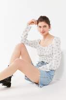 Thumbnail for your product : Urban Outfitters Bouquet Square-Neck Smocked Top