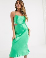 Thumbnail for your product : Bec & Bridge loren cut out midi slip dress in emerald