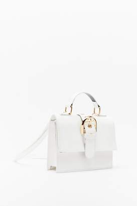 Nasty Gal Womens WANT You're Outta Buck-le Patent Bag - white - One Size