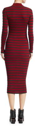 McQ Ribbed Striped Pencil Dress