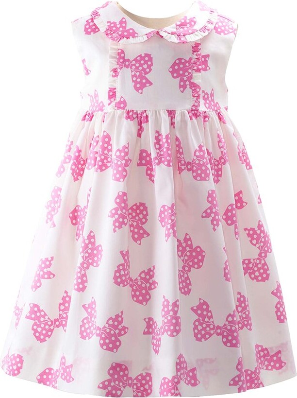 Rachel Riley Bow Frill Dress & Bloomer Set