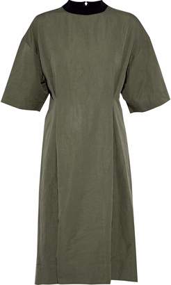Marni Gathered Linen-blend Poplin Dress