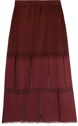 Maison Margiela Frayed Paneled Knitted Skirt