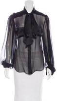 Thumbnail for your product : Thomas Wylde Tie-Accented Chiffon Top