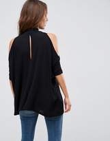 Thumbnail for your product : ASOS Maternity Top With Cold Shoulder and High Neck