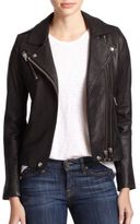 Thumbnail for your product : IRO Ribbed Knit-Paneled Leather Motorcycle Jacket