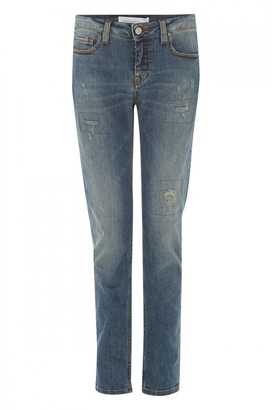 Victoria Beckham Cotton Blend Super Skinny Distressed Jeans