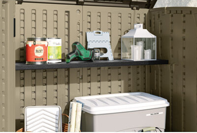 Suncast Horizontal Shed 50 in. W. x 10.25 in. D Shelf Kit in Black