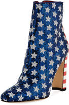 Thumbnail for your product : Manolo Blahnik Nancy Sequined Stars & Stripes Flag Booties