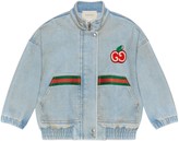 Thumbnail for your product : Gucci Children's denim jacket with GG apple