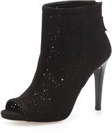 Thumbnail for your product : Stuart Weitzman Inandout Peep-Toe Bootie, Black
