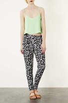 Thumbnail for your product : Topshop Speckle Leopard Jersey Tapered Trousers