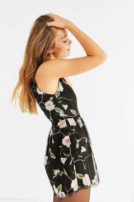 Urban Outfitters Floral Embroidered V-Neck Romper
