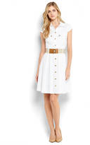 Thumbnail for your product : Tahari by Arthur S. Levine White Belted Shirtdress