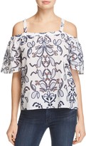 Thumbnail for your product : Red Haute Cold Shoulder Eyelet Top