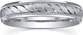 Thumbnail for your product : MODERN BRIDE Personalized 4mm Comfort Fit Swirled Sterling Silver Wedding Band