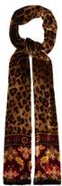 Thumbnail for your product : Etro Leopard-print Velvet And Silk-satin Scarf - Womens - Pink