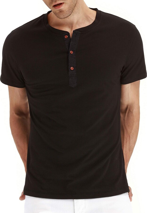 NITAGUT Men's Cotton Long Sleeve Everyday Henley Shirt - ShopStyle