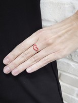 Thumbnail for your product : Jordan Askill Red Glitter Enamel Heart Ring - Yellow Gold
