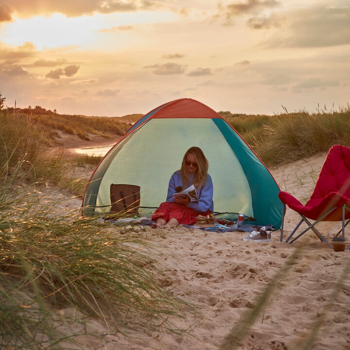 Dunelm Pop Up Beach Tent Peacock and Tiger Lily Peacock ShopStyle